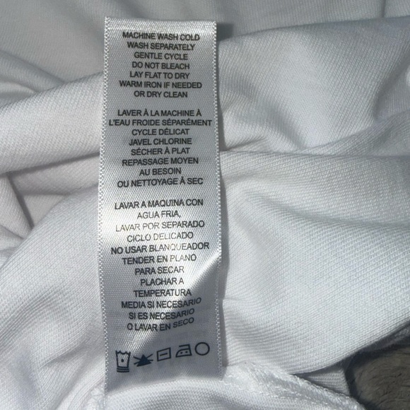 FRAME💕Ruched Tie Sleeve Tee in Blanc Size L - Picture 12 of 15